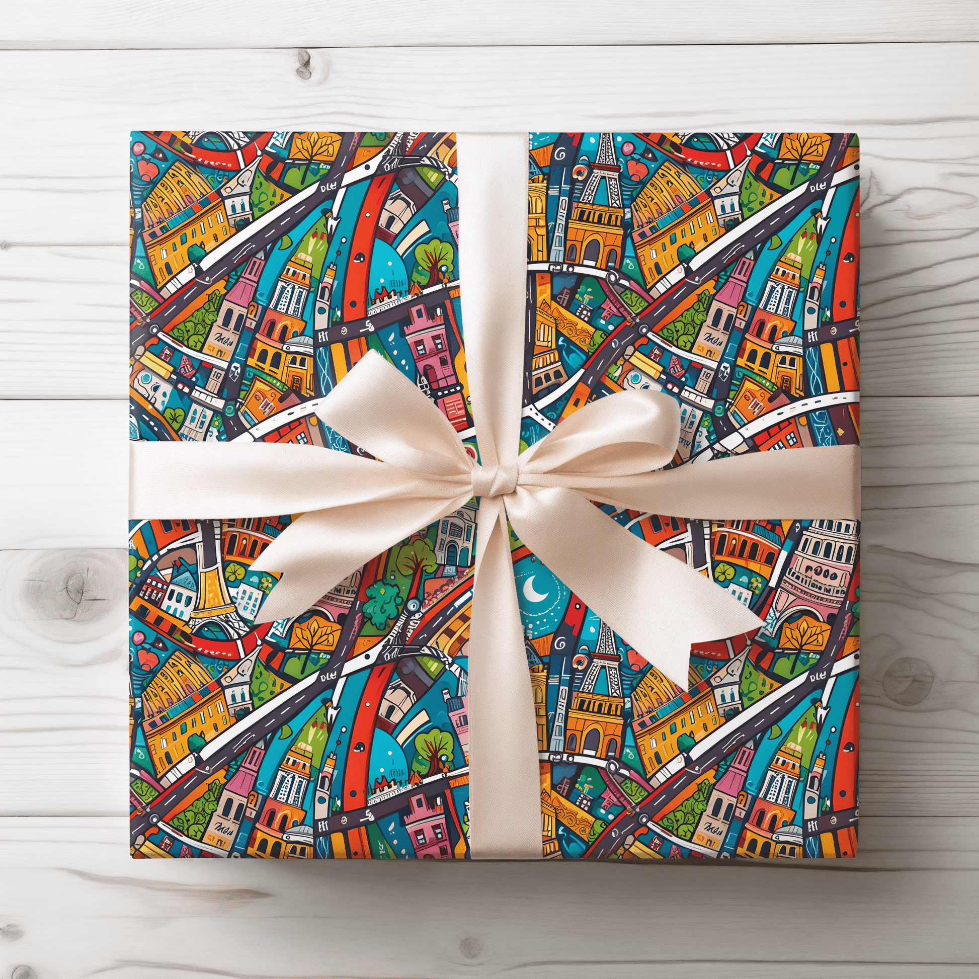 Colorful Paris Wrapping Paper - abstract