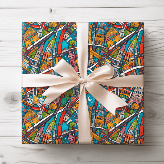 Colorful Paris Wrapping Paper - abstract
