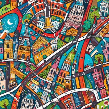 Colorful Paris Wrapping Paper - abstract