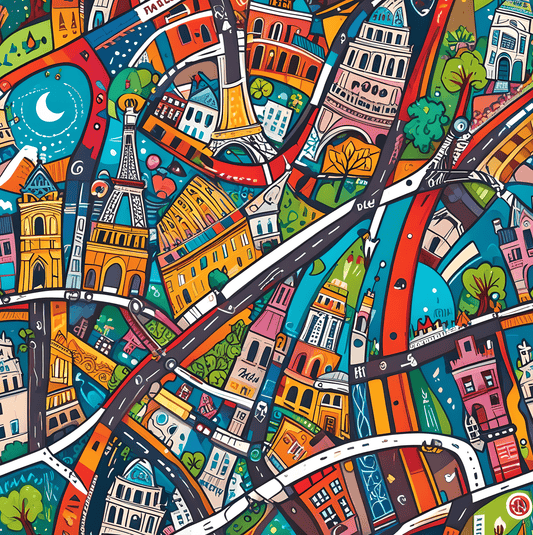 Colorful Paris Wrapping Paper - abstract