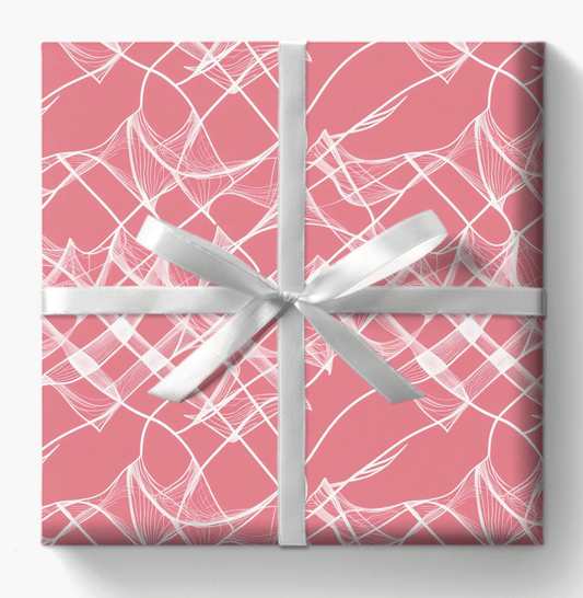 Dusty Pink and Whispy White Lines, Gift Wrap