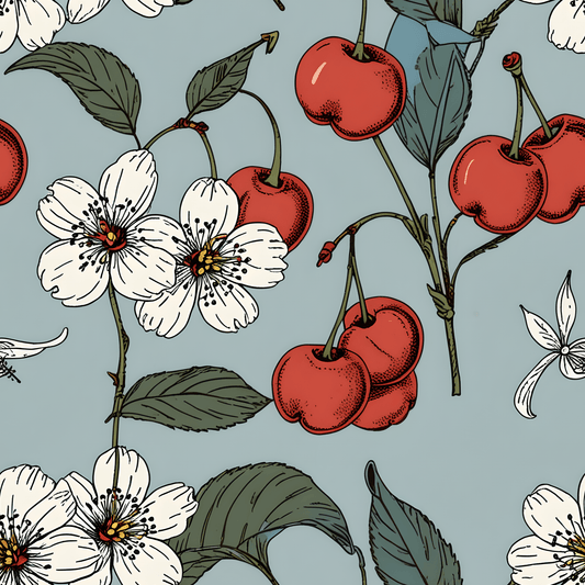 Chic Vintage Gift Wrapping Papers with Cherry Blossoms
