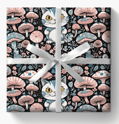 Whimsical Cheshire Cat Wrapping Paper Set - Alice in Wonderland
