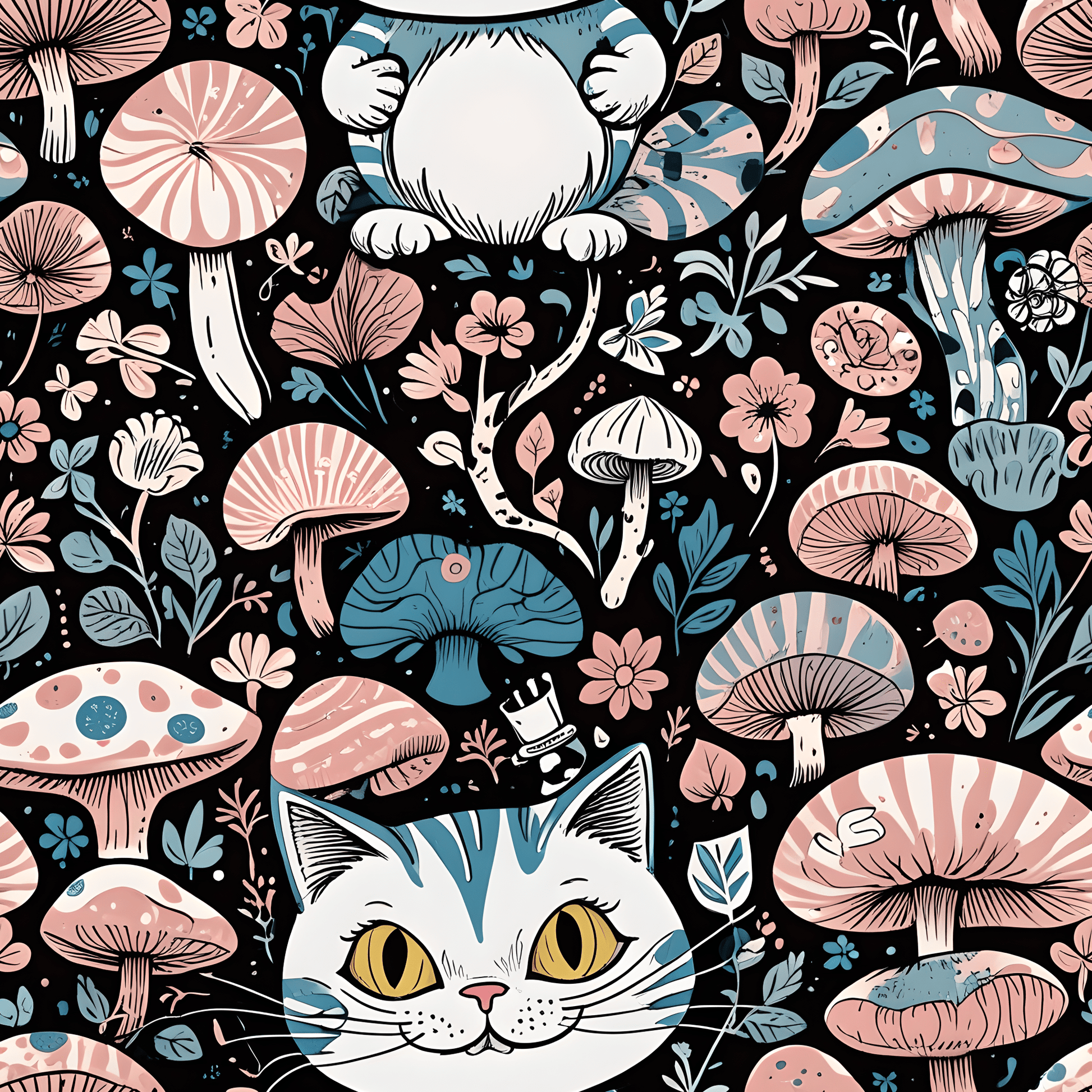 Whimsical Cheshire Cat Wrapping Paper Set - Alice in Wonderland