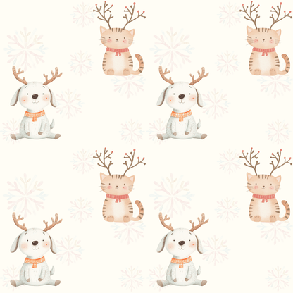 Merry Whiskers & Woofmas – Pastel Pets Holiday Wrapping Paper