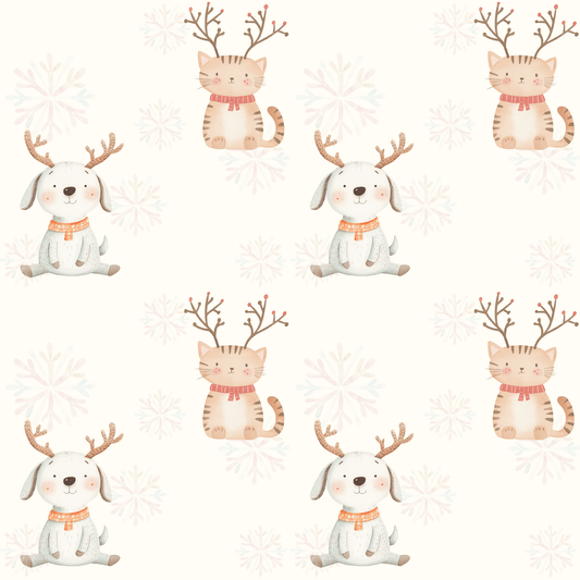 Merry Whiskers & Woofmas – Pastel Pets Holiday Wrapping Paper