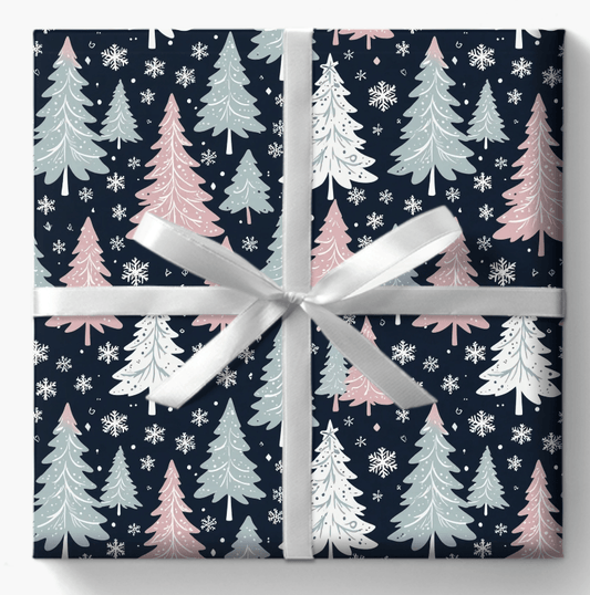 Pink, Blue & White Festive Wrapping Paper