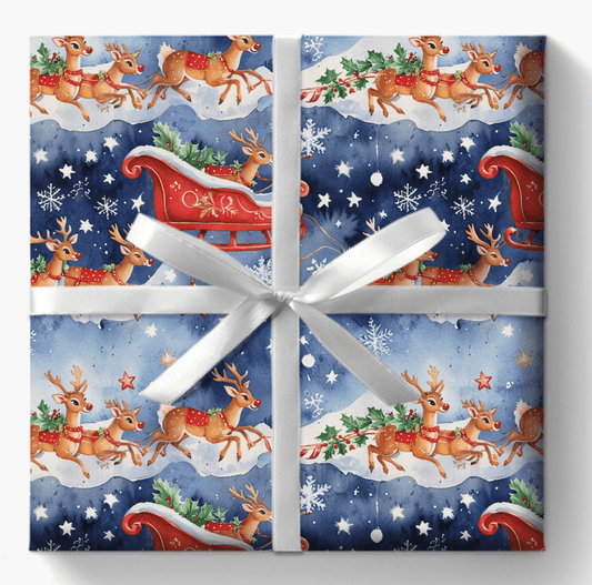 Santas Sleigh Gift Paper
