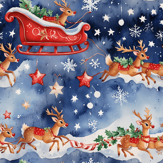 Santas Sleigh Gift Paper