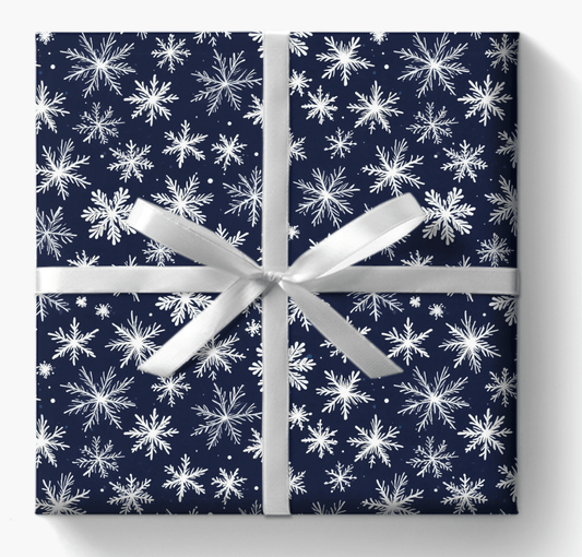 Let It Glow – Midnight Snowflake Wrapping Paper