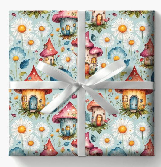 Fairy Mushroom Houses Gift Wrap