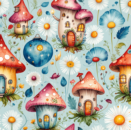 Fairy Mushroom Houses Gift Wrap