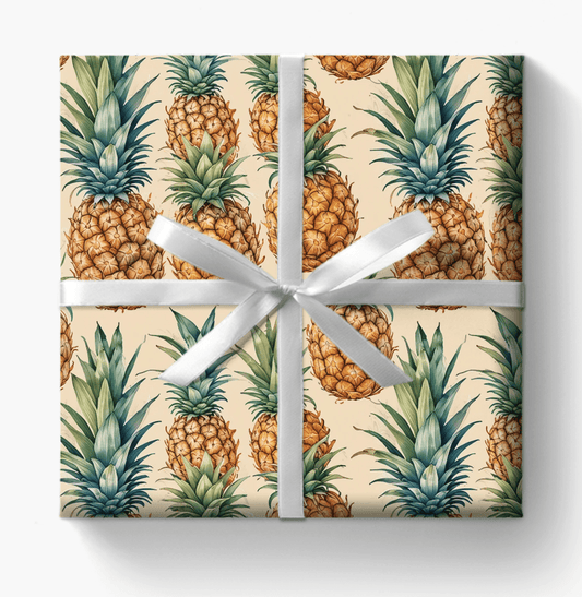 Nostalgic Pineapple Patterned Wrapping Paper