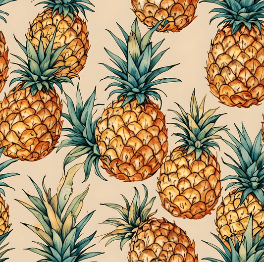 Nostalgic Pineapple Patterned Wrapping Paper