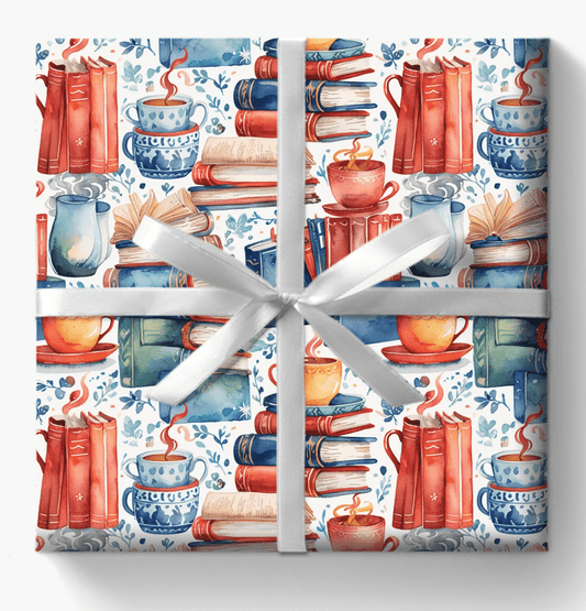Book Lover Blue Wrapping Papers