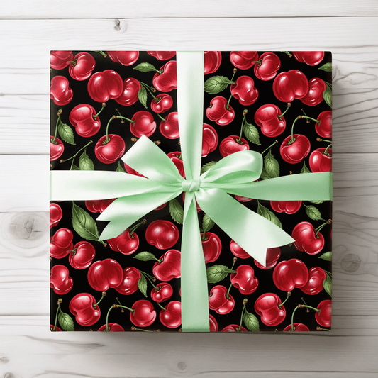 Juicy Cherry Print Gift Wrap for a Pop of Color