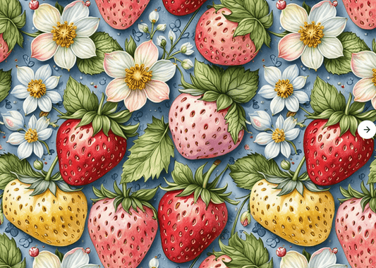 Pastel Berry Bliss Gift Wrap Set - Strawberry Design