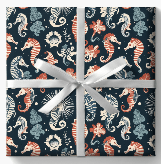 Underwater Vintage Seahorses Design