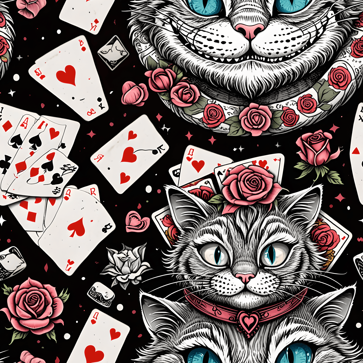 Colorful Trippy Gift Wrap Featuring Cheshire Cat