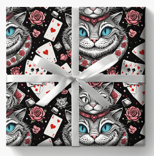 Colorful Trippy Gift Wrap Featuring Cheshire Cat