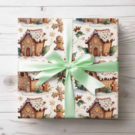 Gingerbread Glam – Sweet Homes & Holly Holiday Wrapping Paper