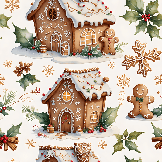 Gingerbread Glam – Sweet Homes & Holly Holiday Wrapping Paper