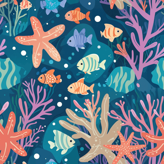 Blue and Coral Under Sea Theme