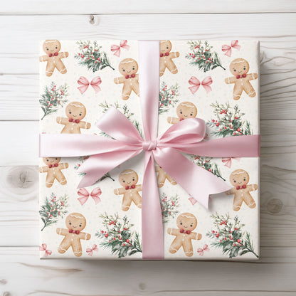 Bow - Tied & Baked – Gingerbread Glam Wrapping Paper