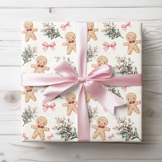 Bow - Tied & Baked – Gingerbread Glam Wrapping Paper
