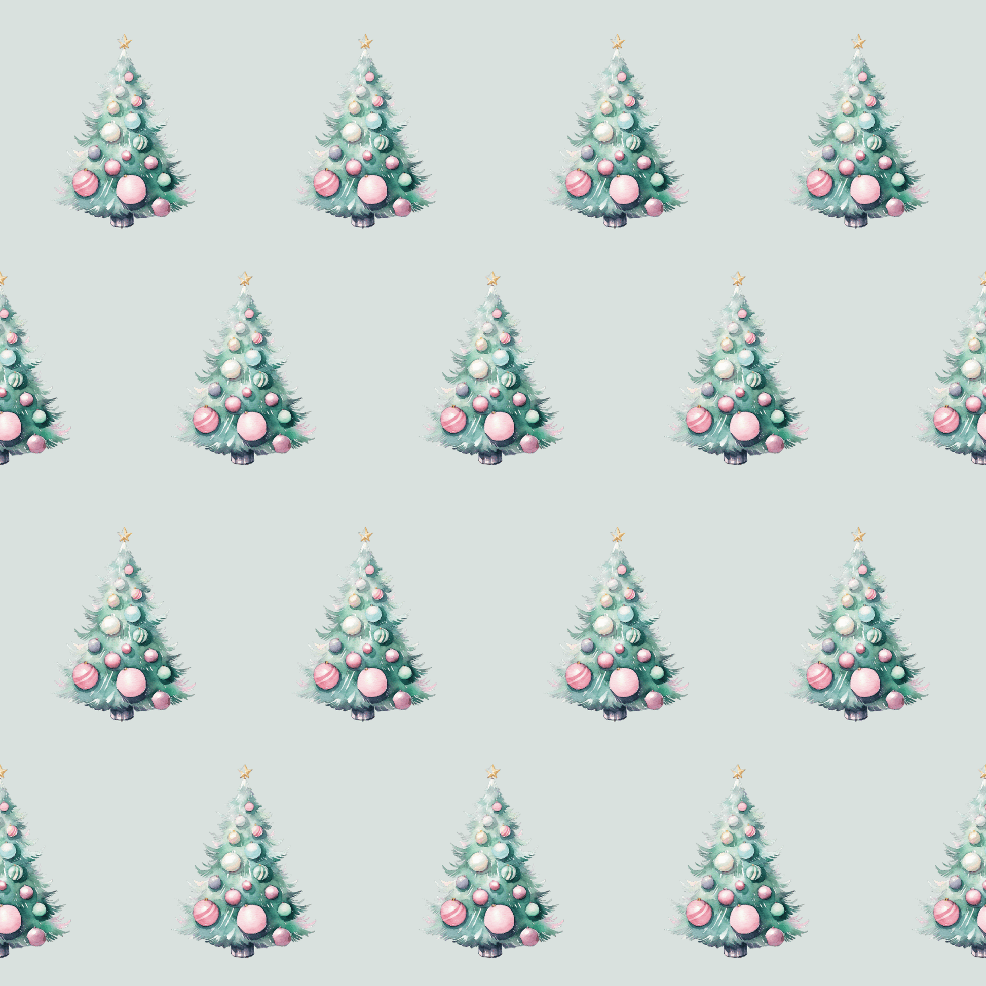 Pastel Pines – Dreamy Retro Christmas Tree Wrapping Paper
