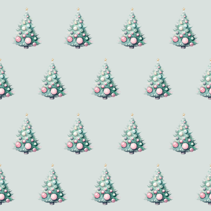 Pastel Pines – Dreamy Retro Christmas Tree Wrapping Paper