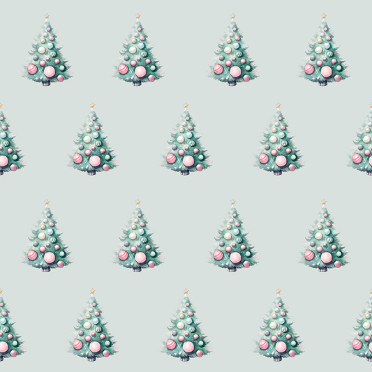 Pastel Pines – Dreamy Retro Christmas Tree Wrapping Paper