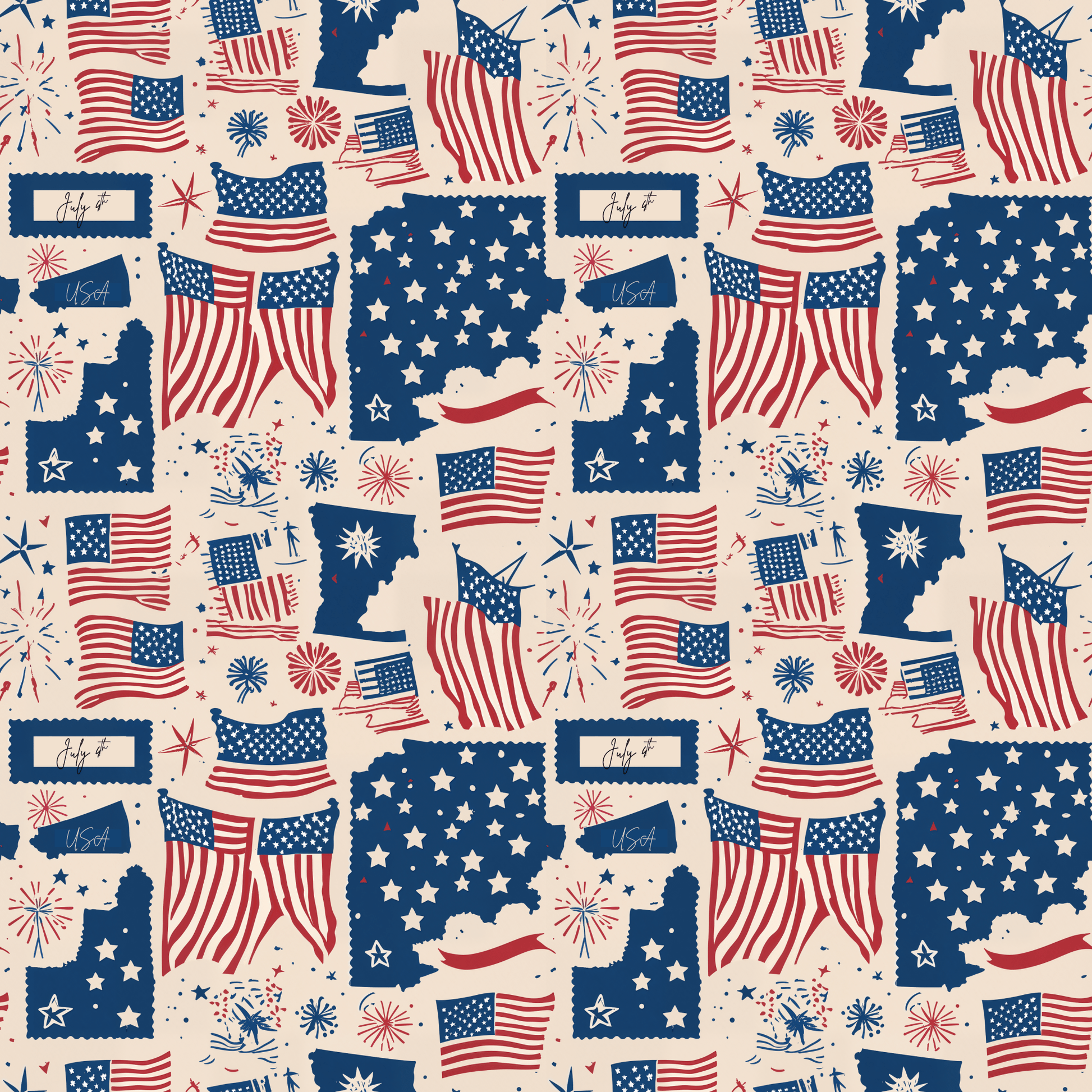 Patriotic Wrapping Paper for Celebrations