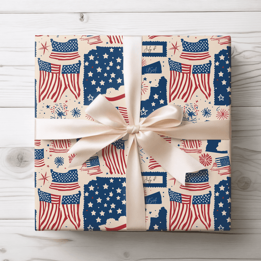 Patriotic Wrapping Paper for Celebrations