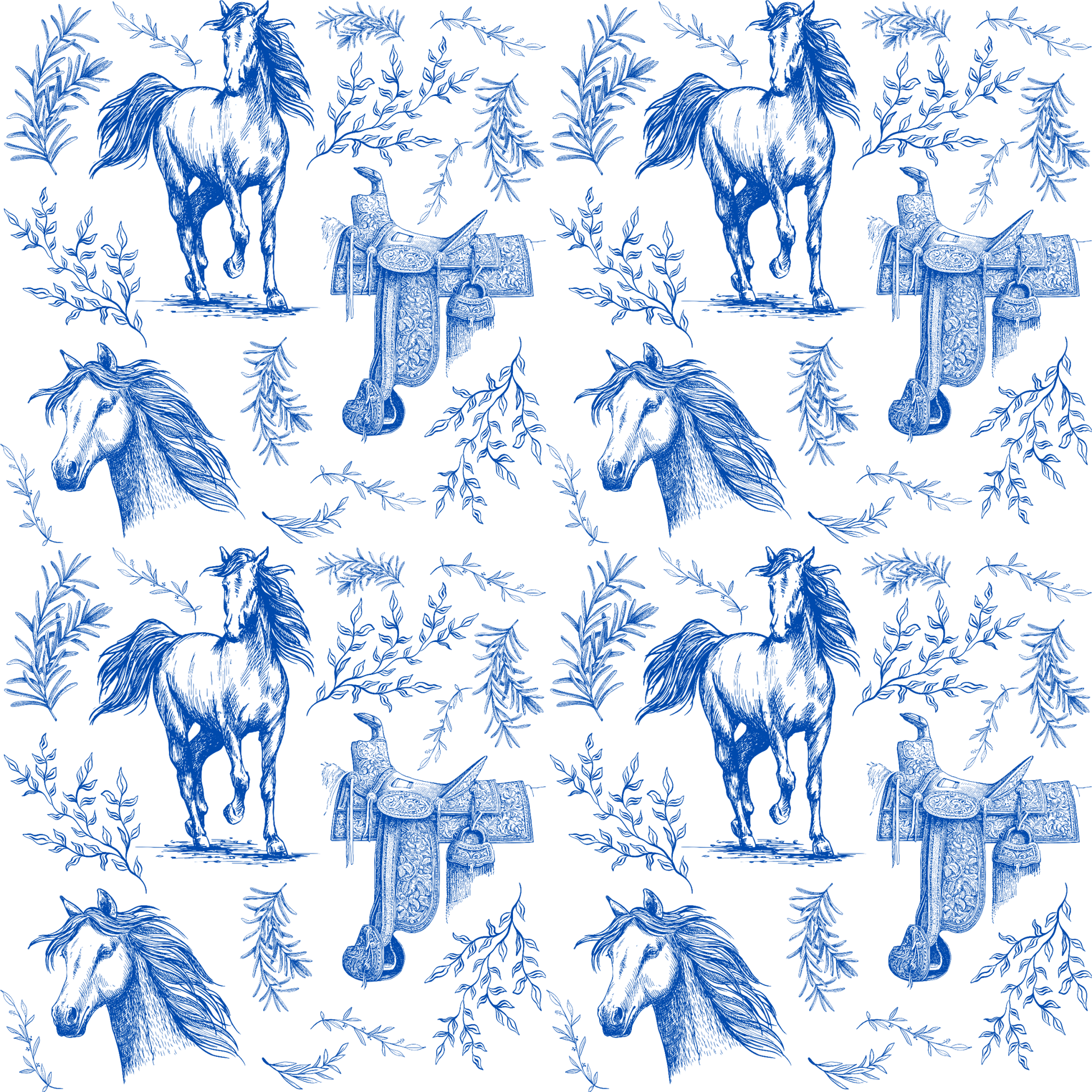 Elegant Horse Toile De Jouy Gift Wrap