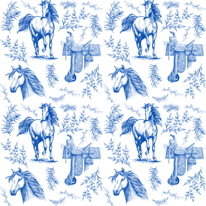 Elegant Horse Toile De Jouy Gift Wrap