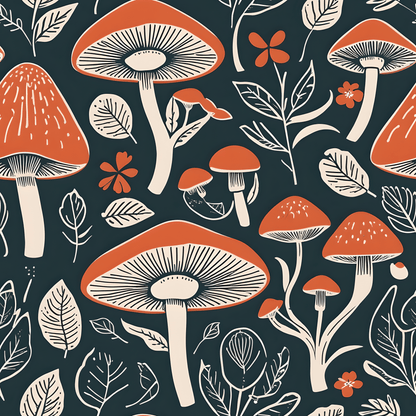 Retro - Inspired Mushroom Motif Design