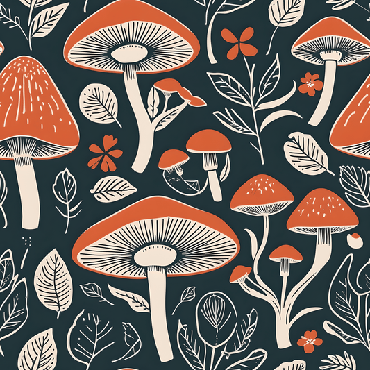 Retro - Inspired Mushroom Motif Design