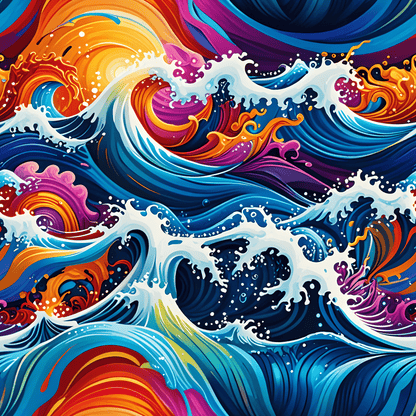 Brightly Colored Ocean Wave Wrapping Papers