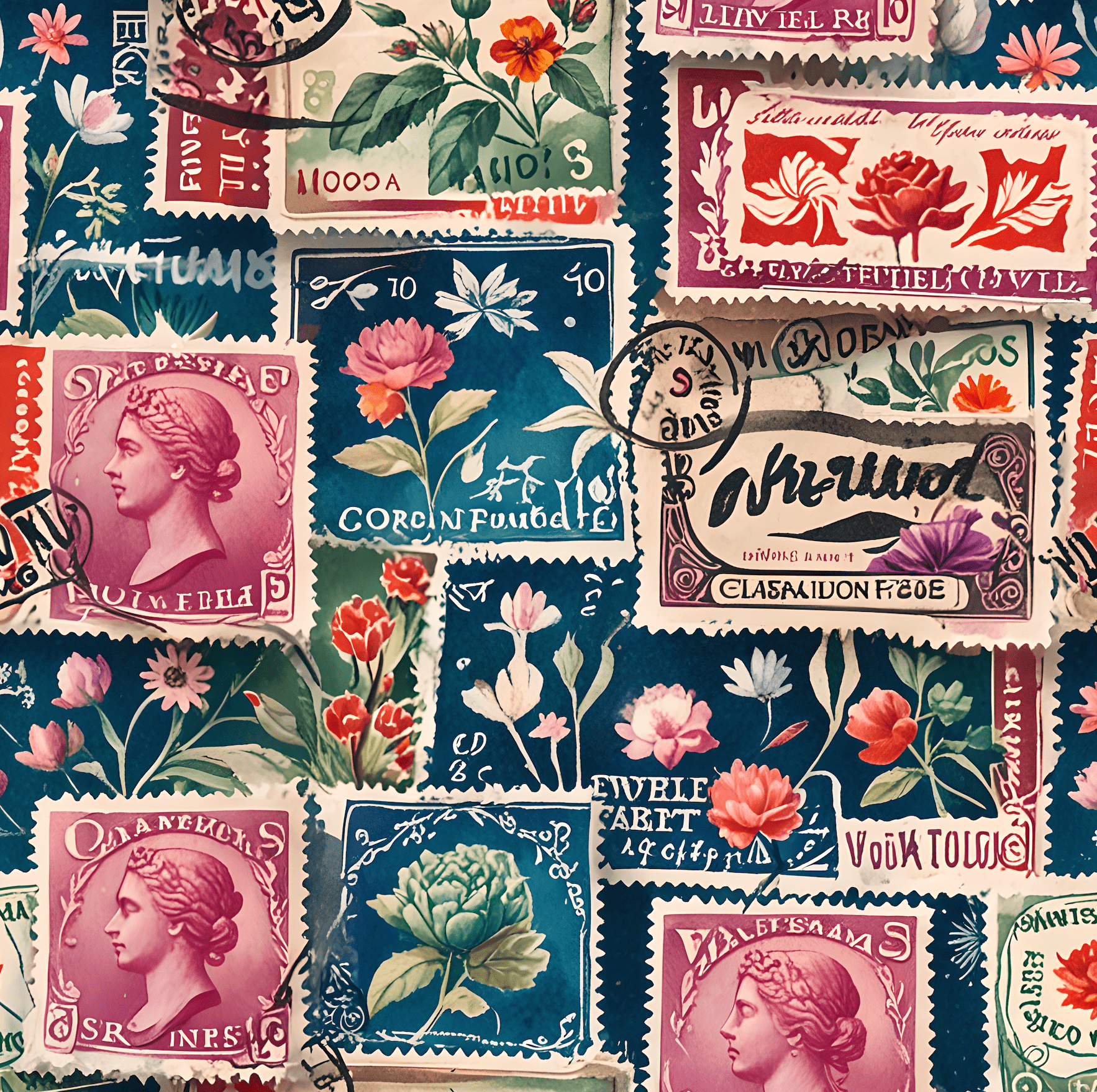Love Stamps Gift Wrap for Valentine's Packages