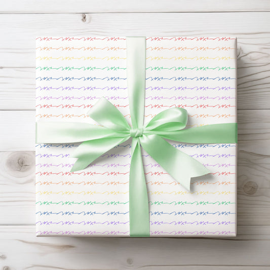 Wrapping Paper, XOXO Rainbow Design