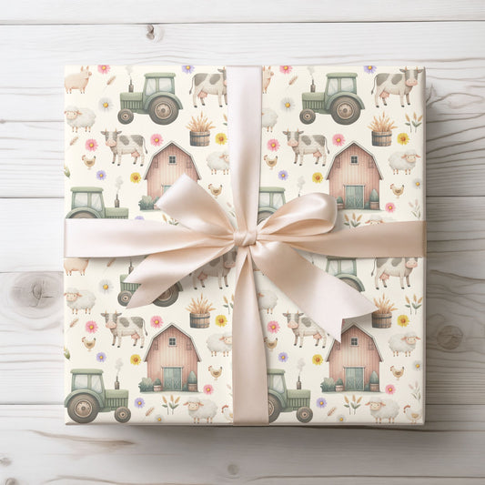 Cute Barnyard Gift Wrap