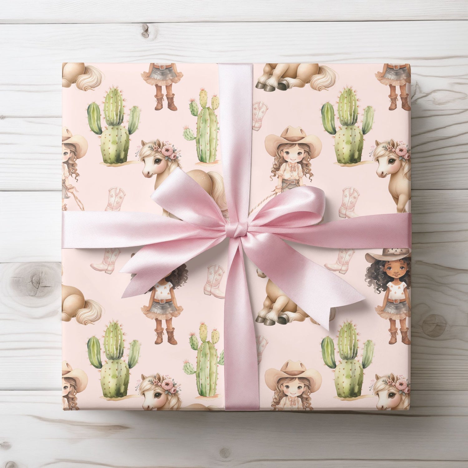 Pink Cowgirl Wrapping Paper