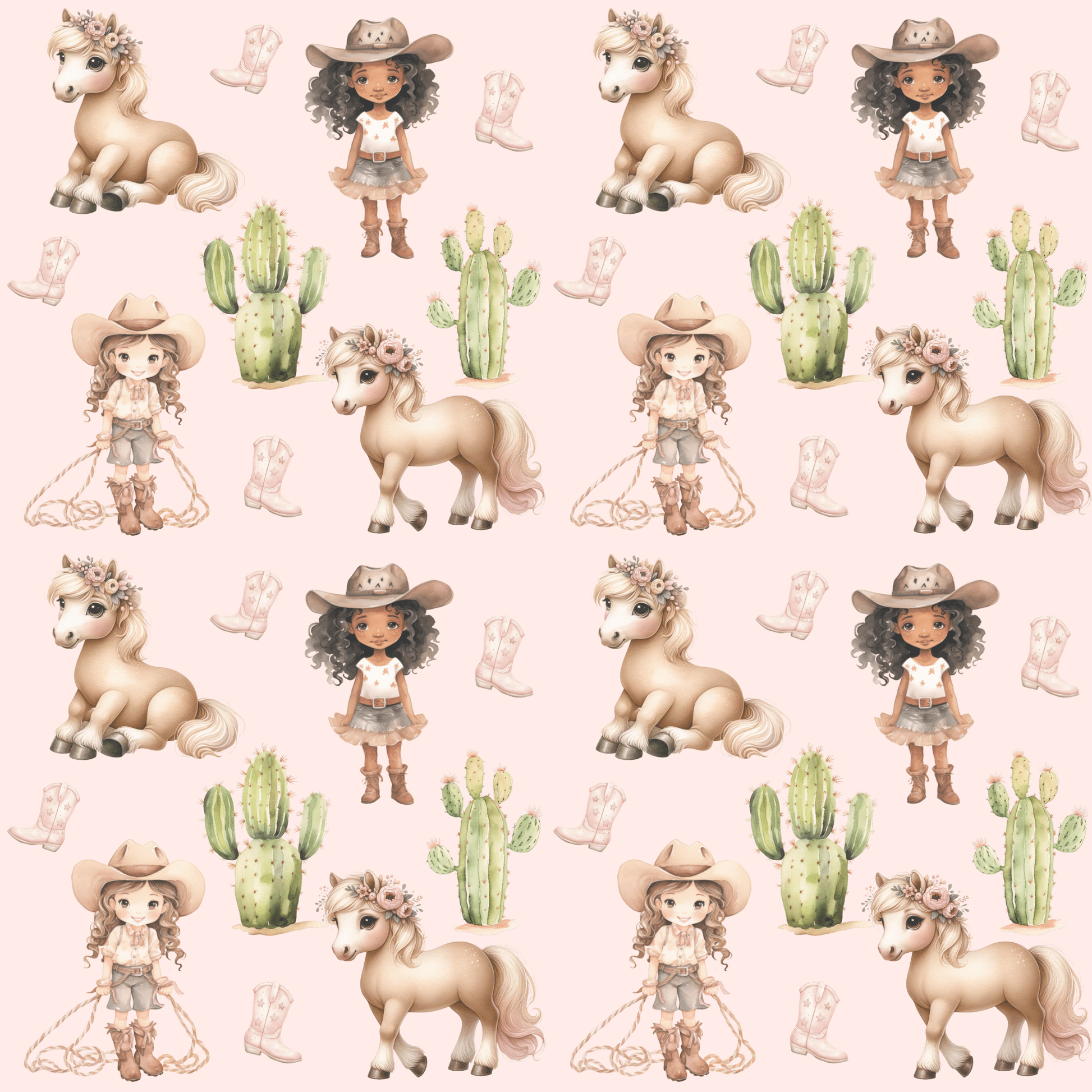 Pink Cowgirl Wrapping Paper