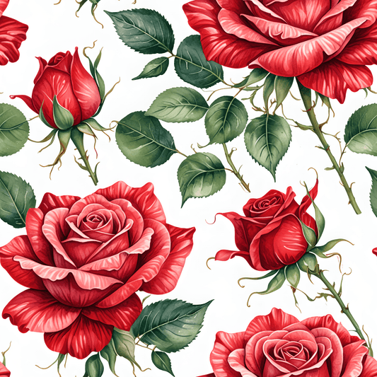 Chic Red Rose Wrapping Paper Roll