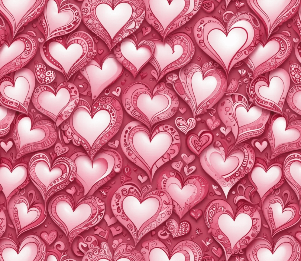 Sweet Pink Heart Print Gift Wrap for Valentine's Day