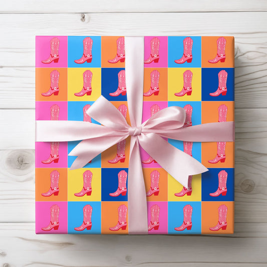 Fun and Colorful Boot Wrapping Paper