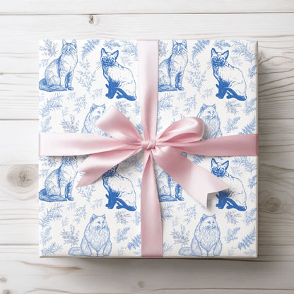 Cat Toile De Jouy Wrapping Paper