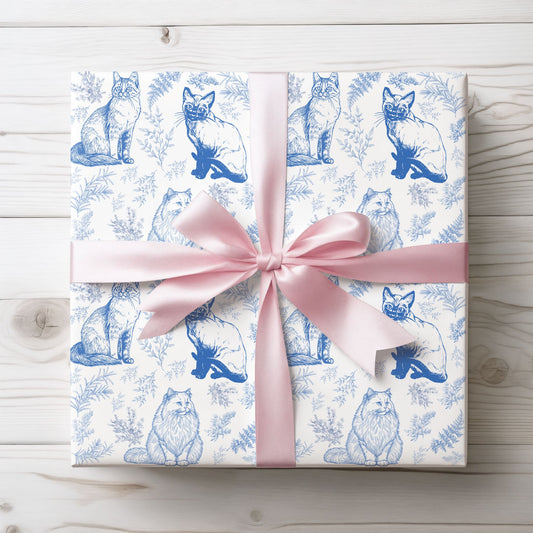 Cat Toile De Jouy Wrapping Paper