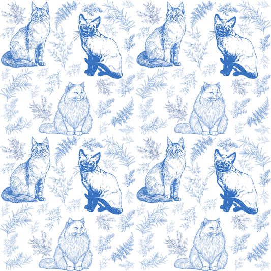 Cat Toile De Jouy Wrapping Paper